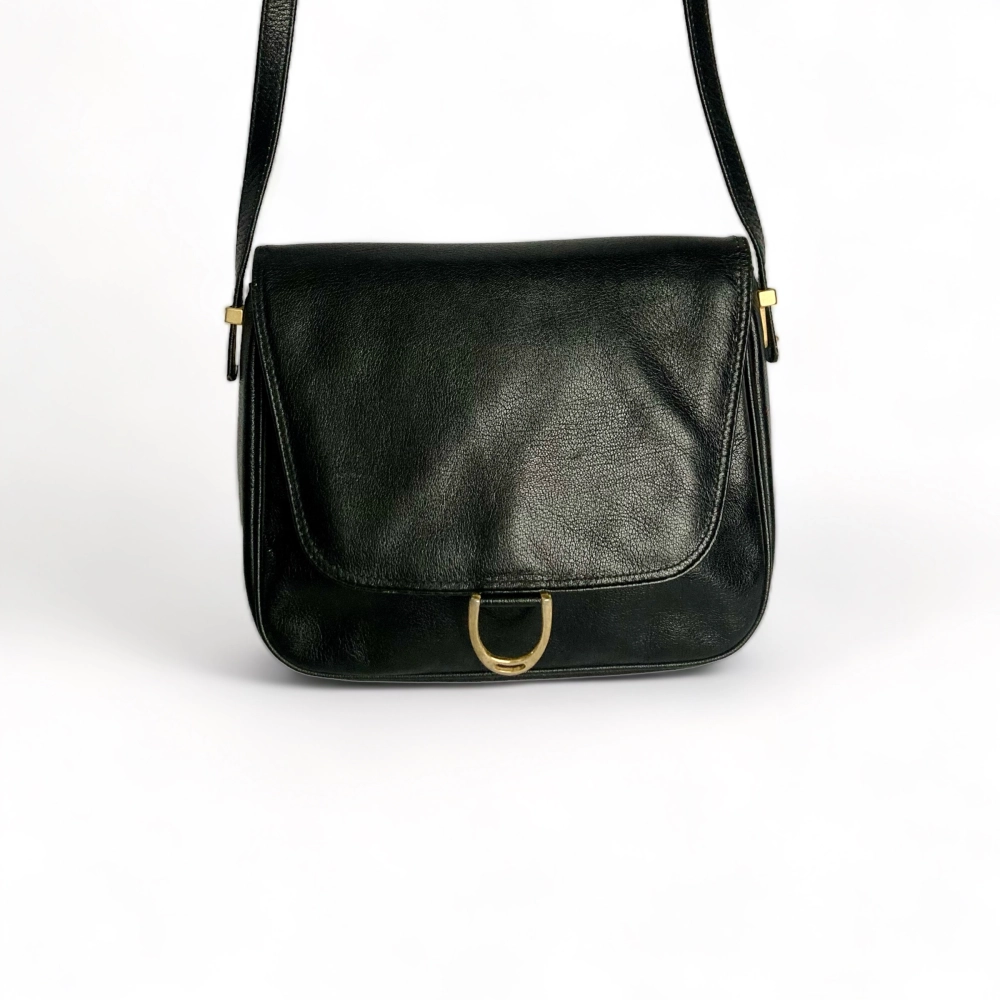 black leather bag